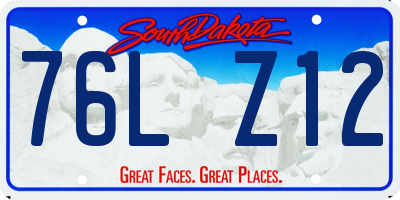 SD license plate 76LZ12