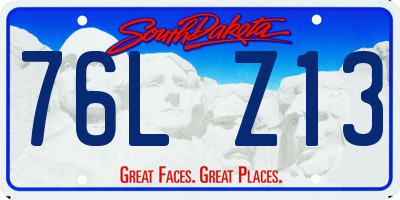 SD license plate 76LZ13