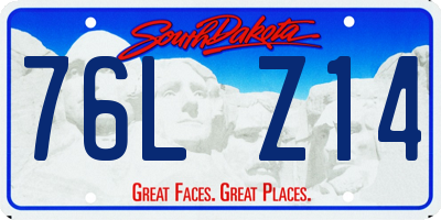 SD license plate 76LZ14