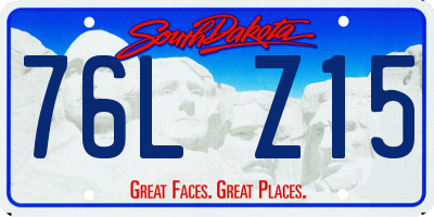 SD license plate 76LZ15
