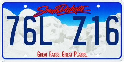 SD license plate 76LZ16