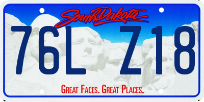 SD license plate 76LZ18