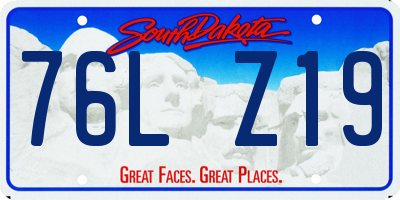 SD license plate 76LZ19