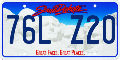 SD license plate 76LZ20