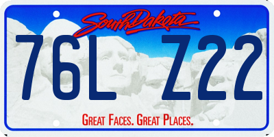 SD license plate 76LZ22