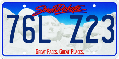SD license plate 76LZ23