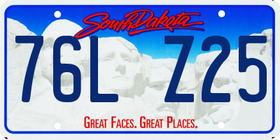 SD license plate 76LZ25