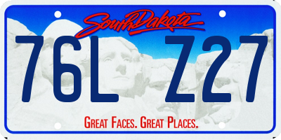 SD license plate 76LZ27