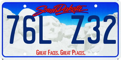 SD license plate 76LZ32