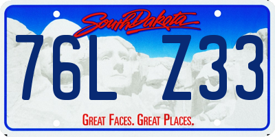 SD license plate 76LZ33