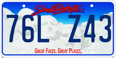 SD license plate 76LZ43