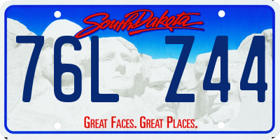 SD license plate 76LZ44