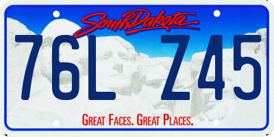 SD license plate 76LZ45