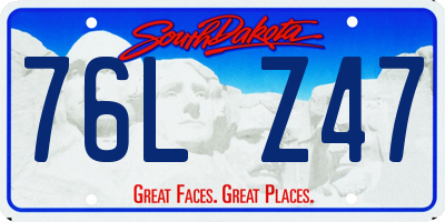 SD license plate 76LZ47