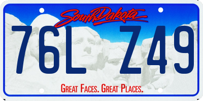 SD license plate 76LZ49