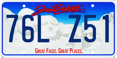 SD license plate 76LZ51