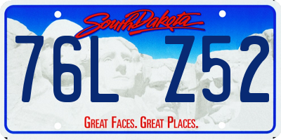 SD license plate 76LZ52