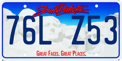 SD license plate 76LZ53