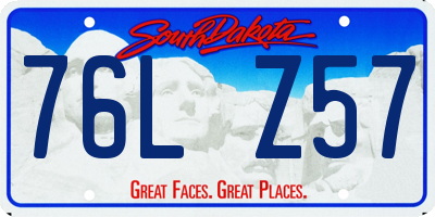 SD license plate 76LZ57