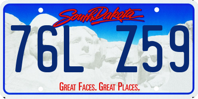 SD license plate 76LZ59