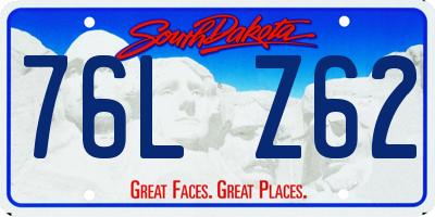 SD license plate 76LZ62