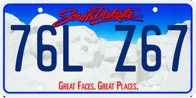 SD license plate 76LZ67