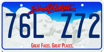 SD license plate 76LZ72