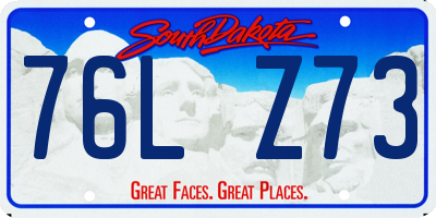 SD license plate 76LZ73
