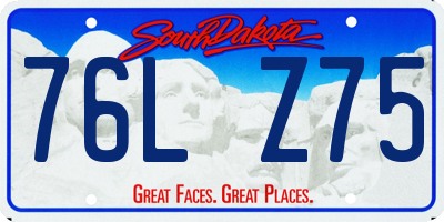 SD license plate 76LZ75