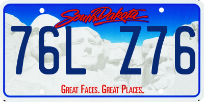 SD license plate 76LZ76