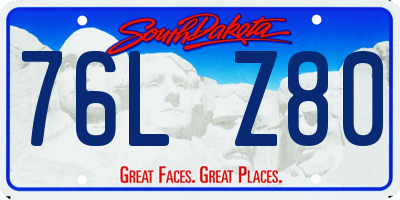 SD license plate 76LZ80