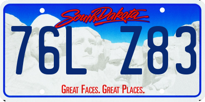 SD license plate 76LZ83