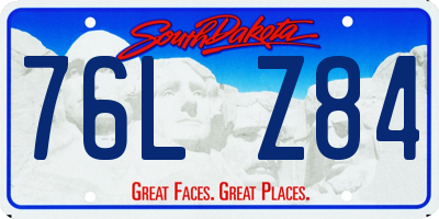 SD license plate 76LZ84