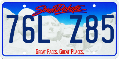 SD license plate 76LZ85