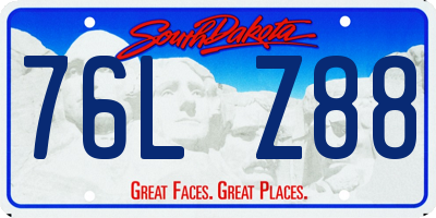 SD license plate 76LZ88