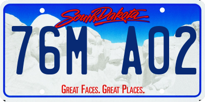 SD license plate 76MA02
