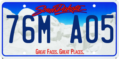 SD license plate 76MA05