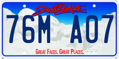 SD license plate 76MA07