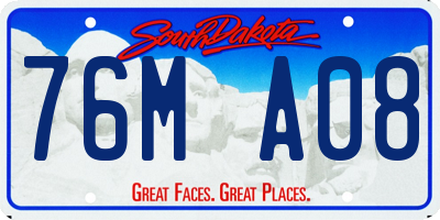 SD license plate 76MA08