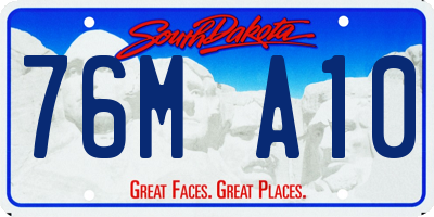 SD license plate 76MA10