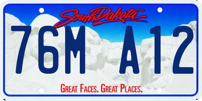 SD license plate 76MA12