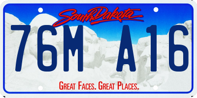 SD license plate 76MA16