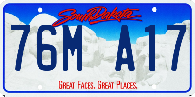 SD license plate 76MA17