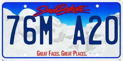 SD license plate 76MA20