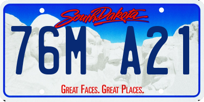 SD license plate 76MA21