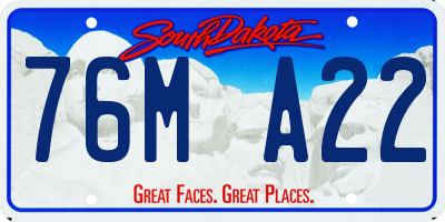 SD license plate 76MA22