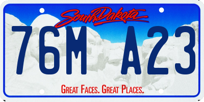 SD license plate 76MA23
