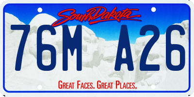 SD license plate 76MA26