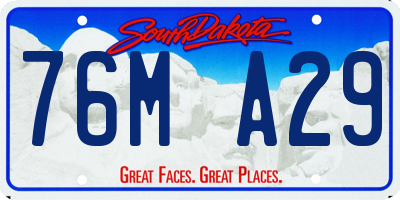 SD license plate 76MA29