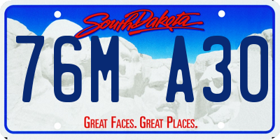 SD license plate 76MA30